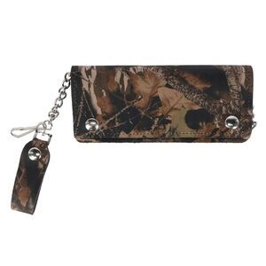 CTM Men's Camo Print Long Chain Wallet